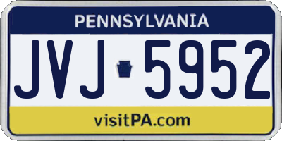 PA license plate JVJ5952