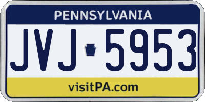 PA license plate JVJ5953