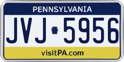 PA license plate JVJ5956