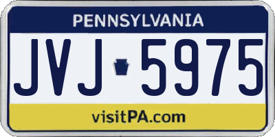 PA license plate JVJ5975
