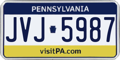 PA license plate JVJ5987