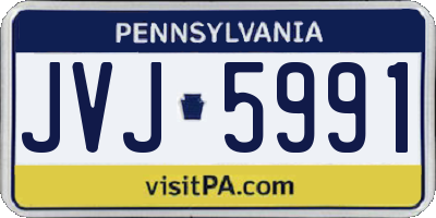 PA license plate JVJ5991