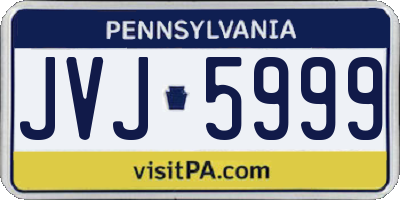 PA license plate JVJ5999