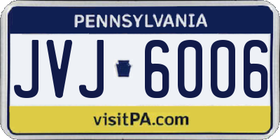 PA license plate JVJ6006