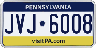 PA license plate JVJ6008