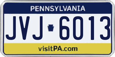 PA license plate JVJ6013