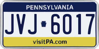PA license plate JVJ6017