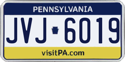 PA license plate JVJ6019