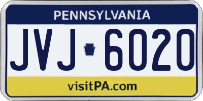 PA license plate JVJ6020