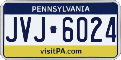 PA license plate JVJ6024
