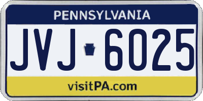 PA license plate JVJ6025