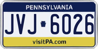 PA license plate JVJ6026