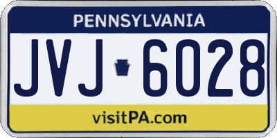 PA license plate JVJ6028