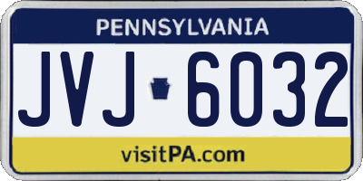 PA license plate JVJ6032