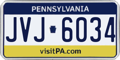 PA license plate JVJ6034