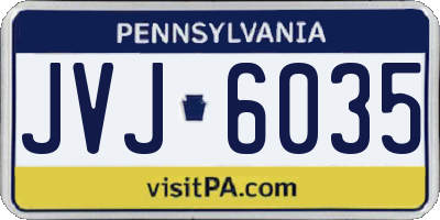 PA license plate JVJ6035