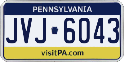PA license plate JVJ6043
