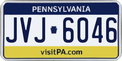 PA license plate JVJ6046