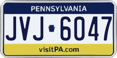 PA license plate JVJ6047