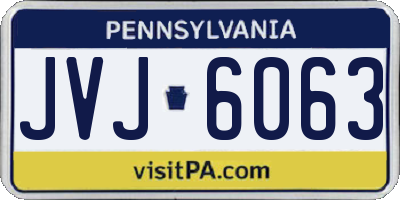 PA license plate JVJ6063
