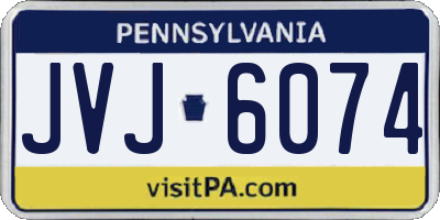 PA license plate JVJ6074