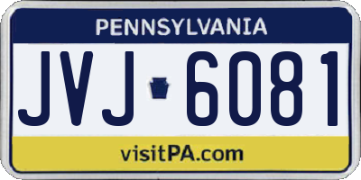 PA license plate JVJ6081