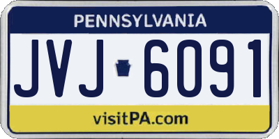 PA license plate JVJ6091