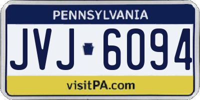 PA license plate JVJ6094