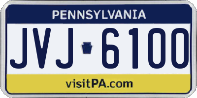 PA license plate JVJ6100