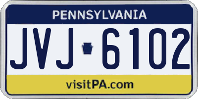 PA license plate JVJ6102