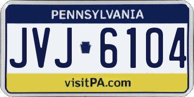 PA license plate JVJ6104