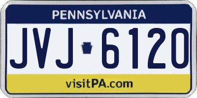 PA license plate JVJ6120