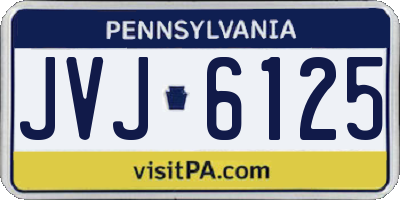 PA license plate JVJ6125