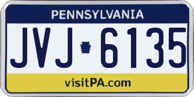 PA license plate JVJ6135