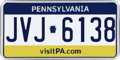 PA license plate JVJ6138