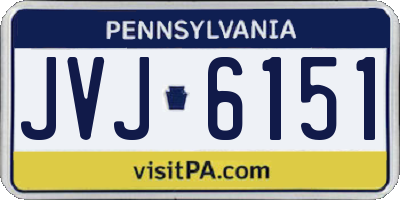 PA license plate JVJ6151
