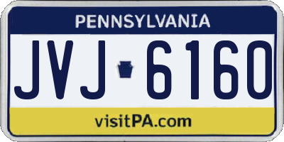 PA license plate JVJ6160