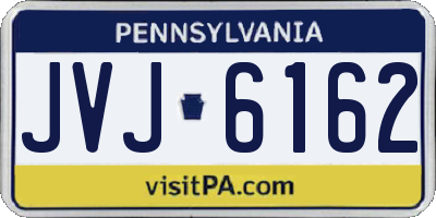 PA license plate JVJ6162