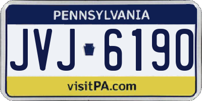 PA license plate JVJ6190