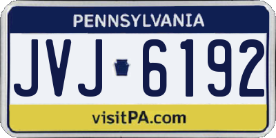 PA license plate JVJ6192