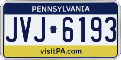 PA license plate JVJ6193