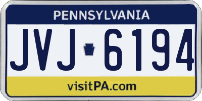 PA license plate JVJ6194