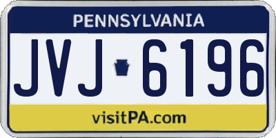 PA license plate JVJ6196