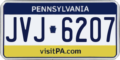 PA license plate JVJ6207