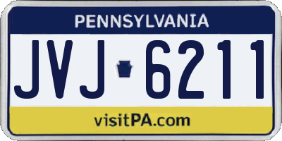 PA license plate JVJ6211