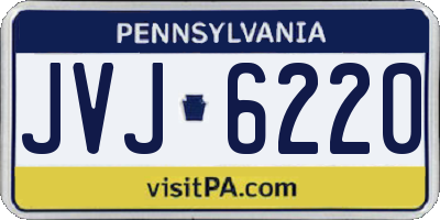 PA license plate JVJ6220