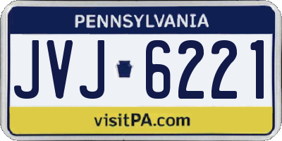 PA license plate JVJ6221