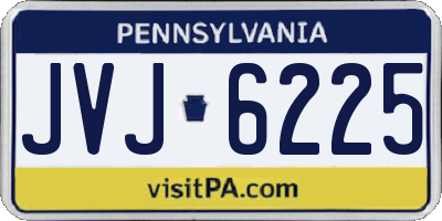PA license plate JVJ6225