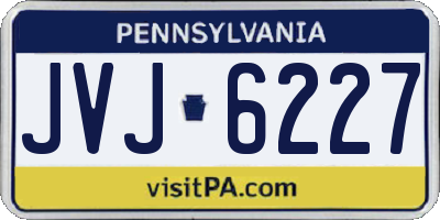PA license plate JVJ6227