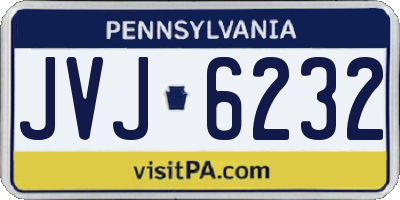 PA license plate JVJ6232